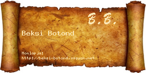 Beksi Botond névjegykártya
